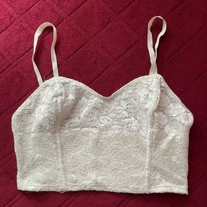 White corset crop top.